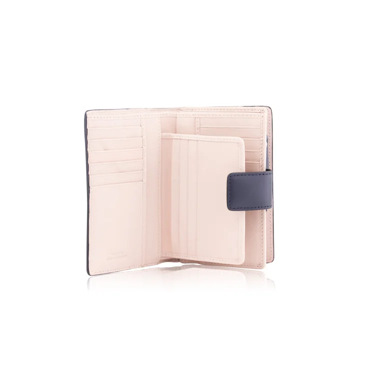 Portefeuille Excellence en Cuir de veau Italien bleu 2