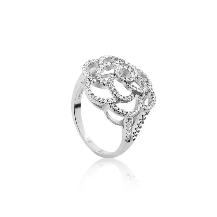 Bague Camélia Excellence Argent 925 Rh 2