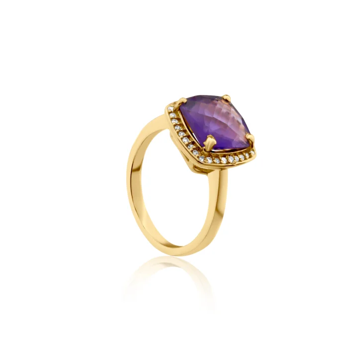 Bague Coussin Excellence Plaqué Or 18K 3Mic & AMT 2
