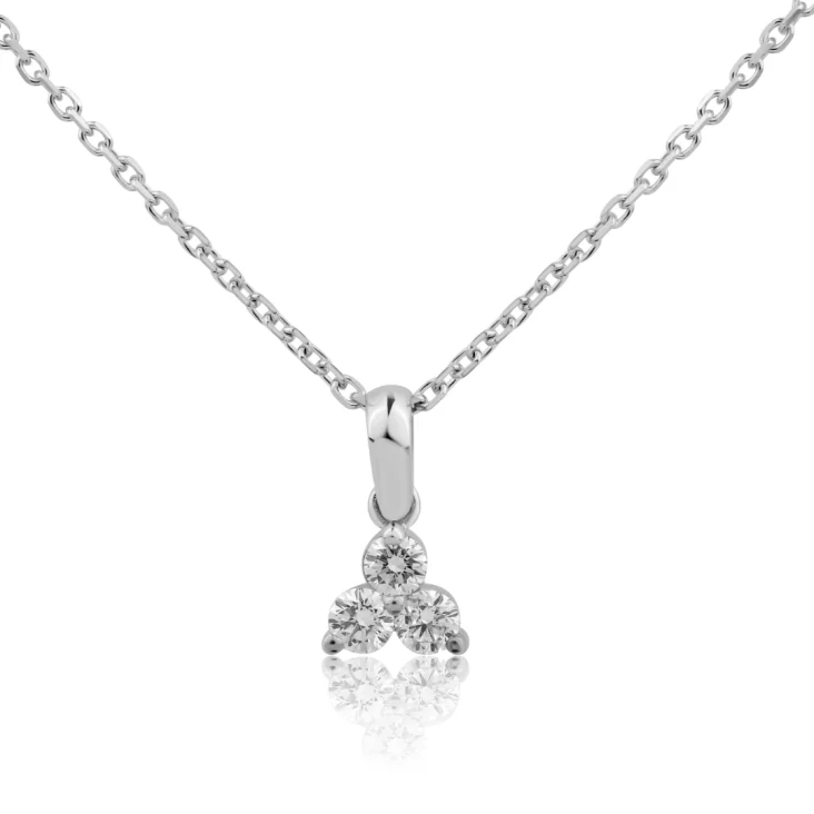 Pendentif trèfle Excellence Or gris 750/1000 & Diamants