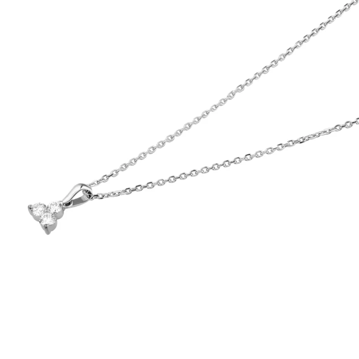Pendentif trèfle Excellence Or gris 750/1000 & Diamants 2