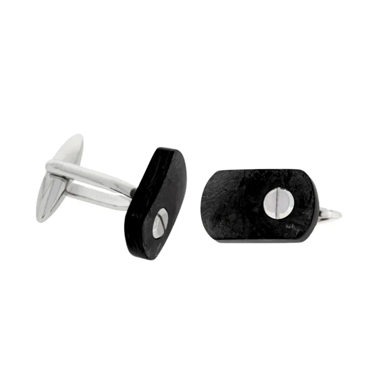 Boutons de manchettes Excellence Carbon & Acier 316L