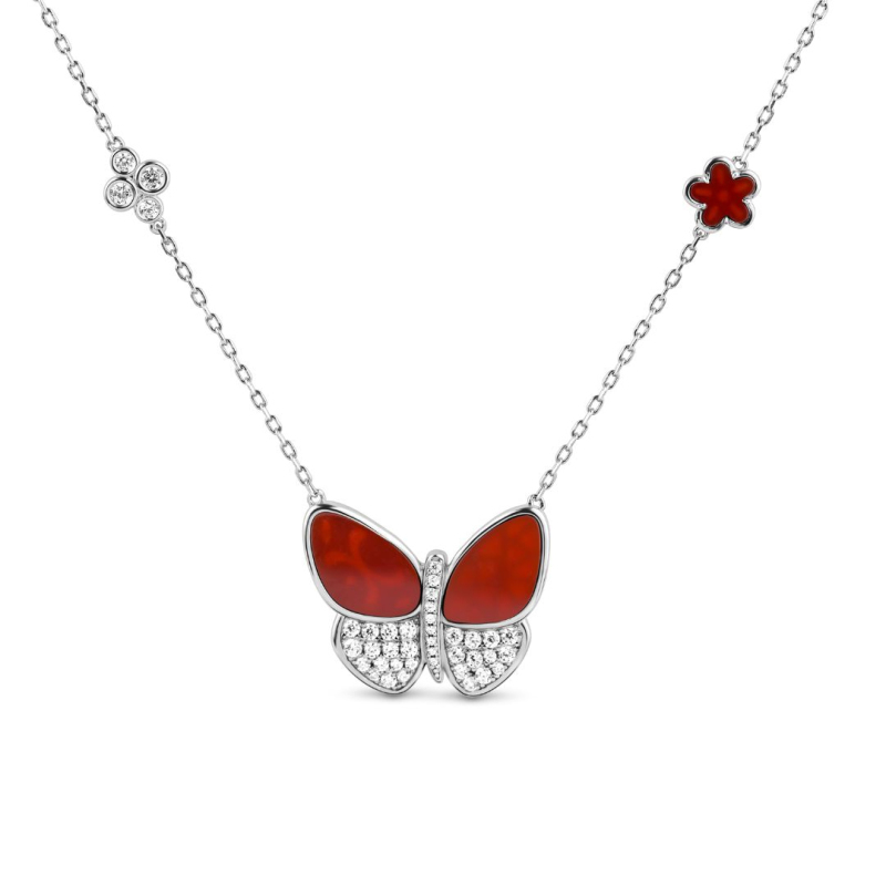 Collier Papillon Excellence Argent 925 Rh & GRN