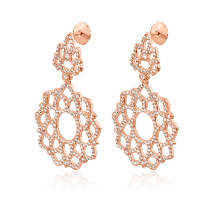 Boucles d'oreilles ovale pendantes Excellence Argent 925... 2