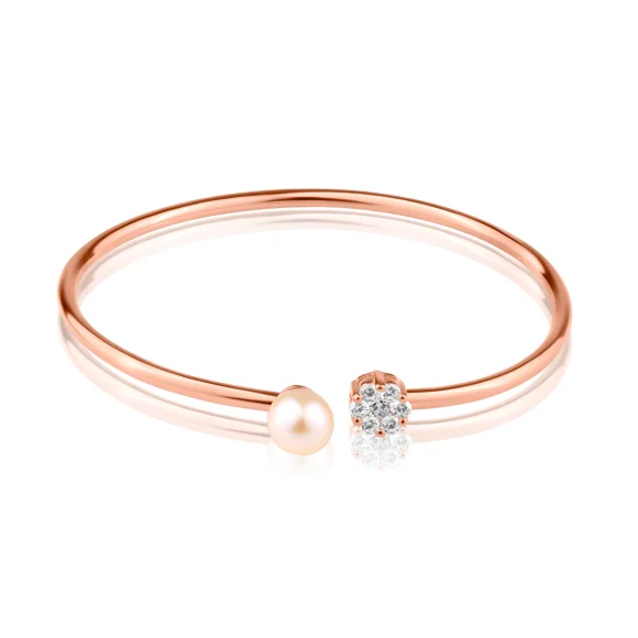 Bracelet rhodié en rose