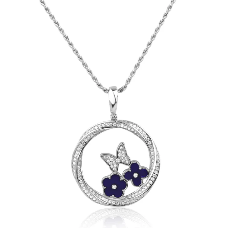 Pendentif twist Excellence Argent 925 Rh & LPS