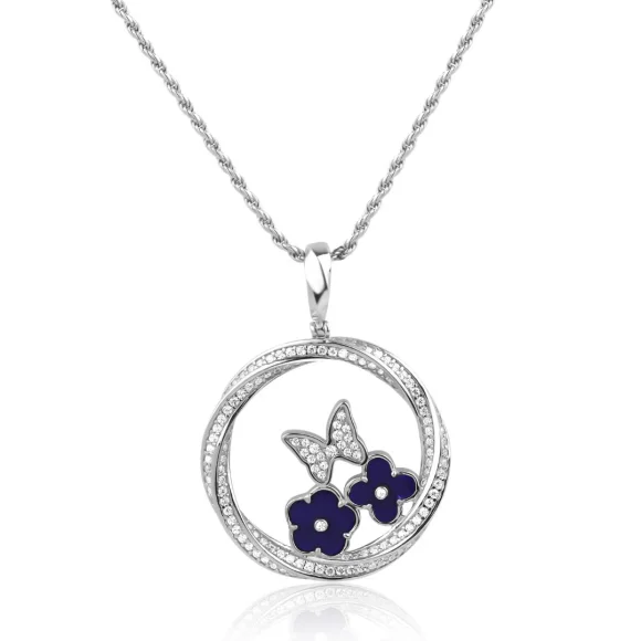 Pendentif twist Excellence Argent 925 Rh & LPS