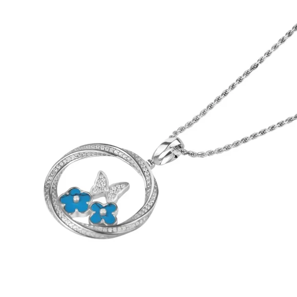 Pendentif twist Excellence Argent 925 Rh & TRQ