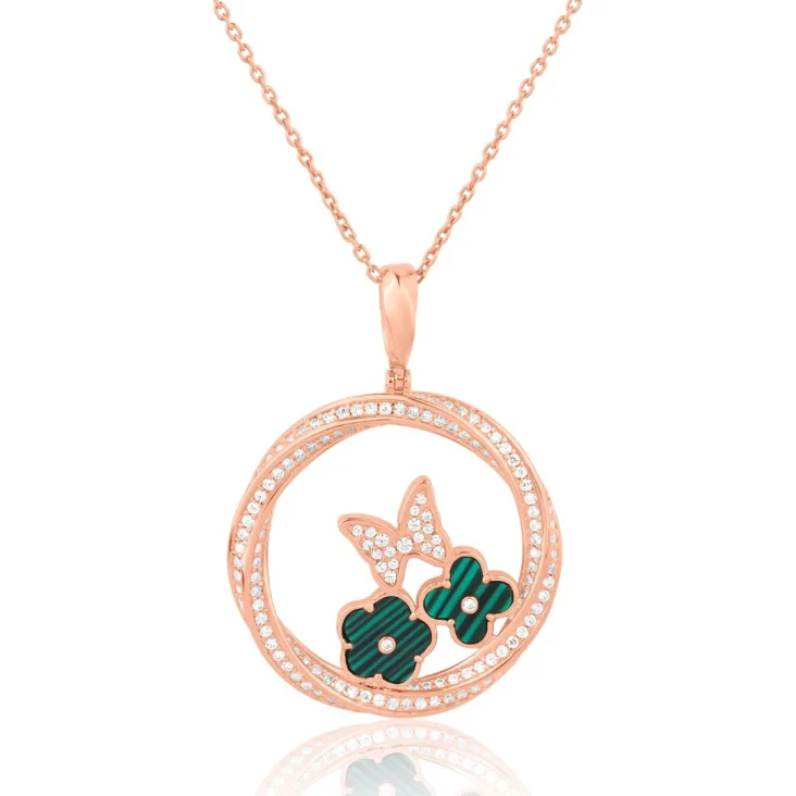 Pendentif twist Excellence Argent 925 R.Gold & MLK