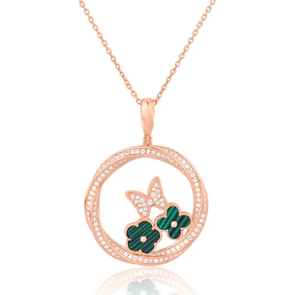 Pendentif twist Excellence Argent 925 R.Gold & MLK