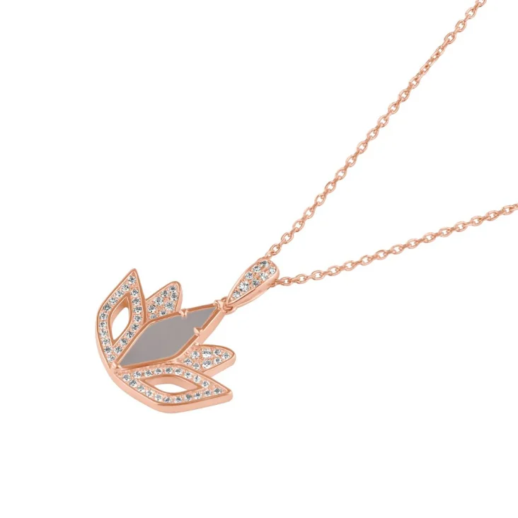 Pendentif Tulipe Excellence Argent 925 R.Gold & MOP 2