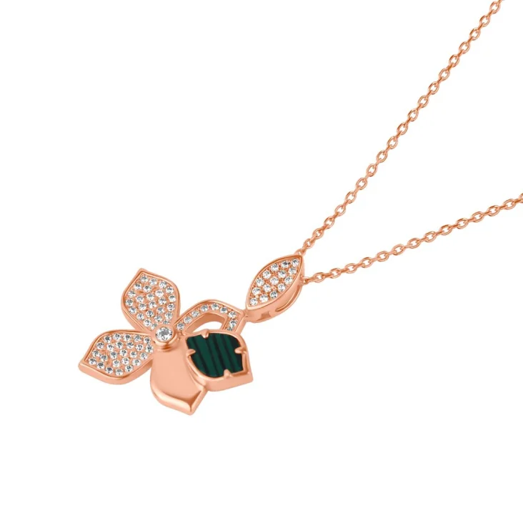 Pendentif Trèfle Excellence Argent 925 R.Gold & MLK 2