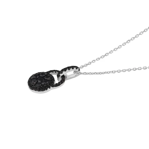 Pendentif marguerite Excellence Argent 925 Rh & BK