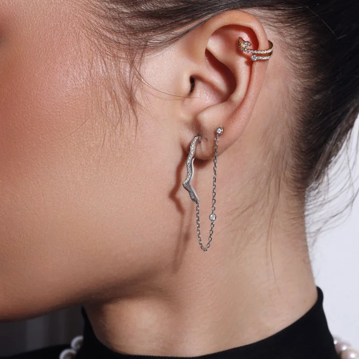 Boucles khmissa Excellence Argent 925 Rh 2