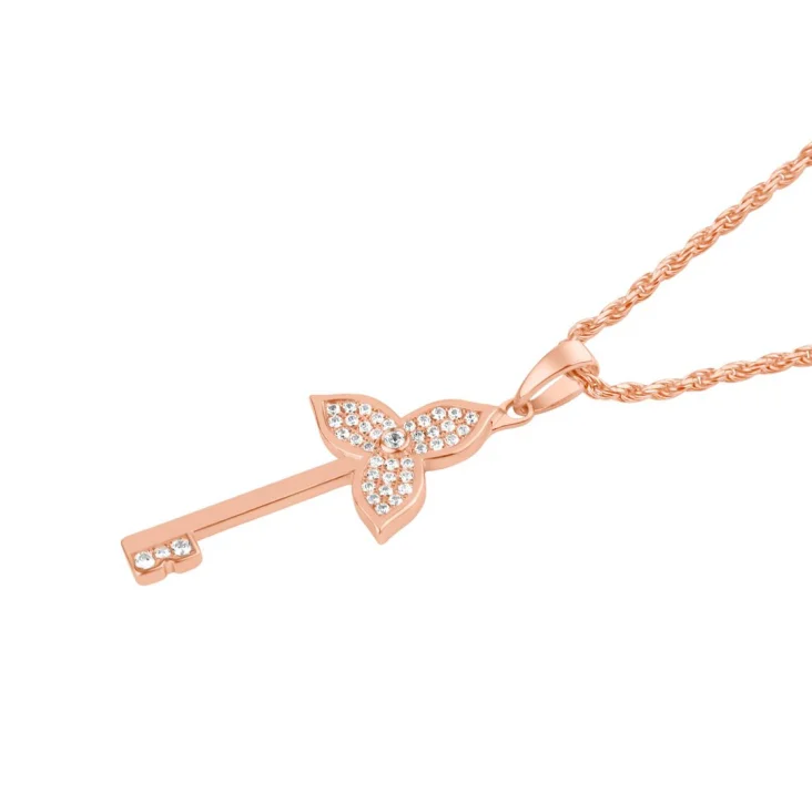 Pendentif key Flower Excellence Argent 925 R.Gold 2