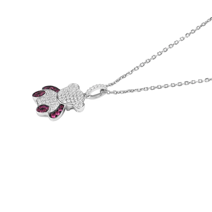 Pendentif nounours Excellence Argent 925 Rh & RB 2