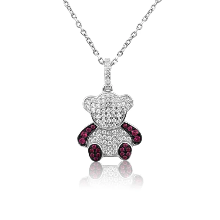 Pendentif nounours Excellence Argent 925 Rh & RB