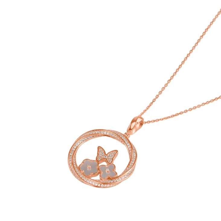 Pendentif twist Excellence Argent 925 R.Gold & MOP 2