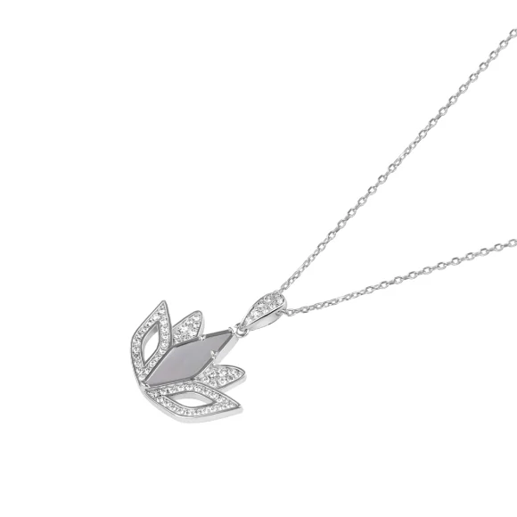 Pendentif Tulipe Excellence Argent 925 Rh & MOP