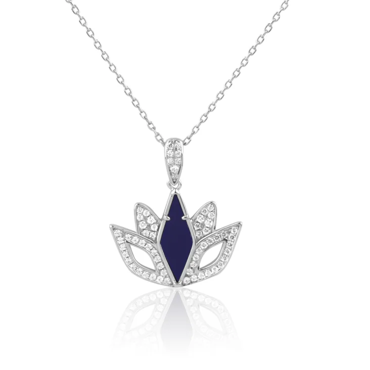 Pendentif Tulipe Excellence Argent 925 Rh & LPS