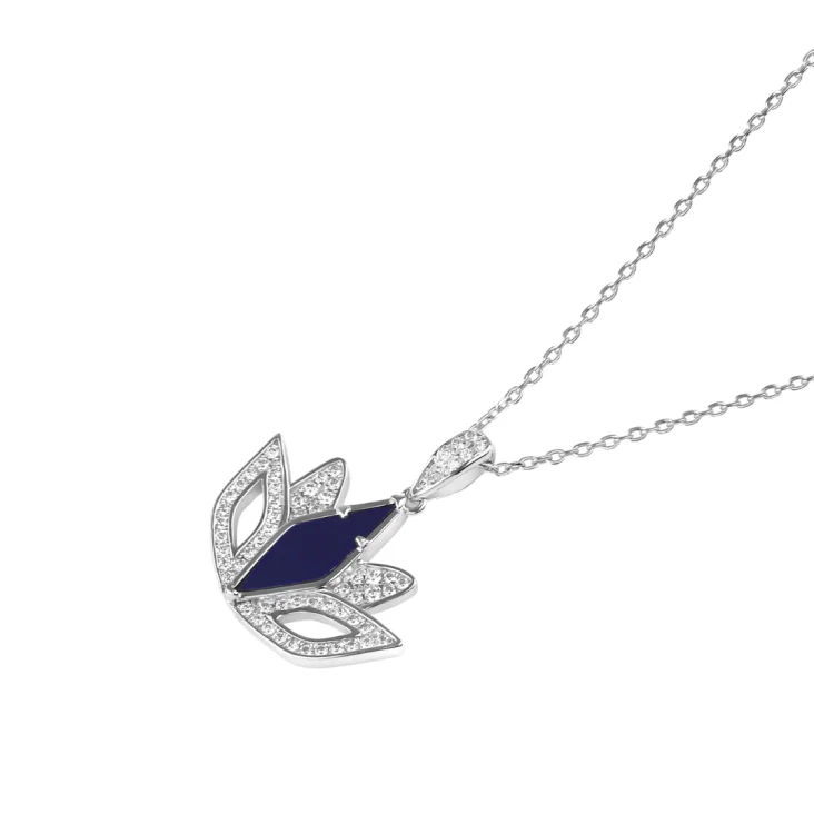 Pendentif Tulipe Excellence Argent 925 Rh & LPS 2