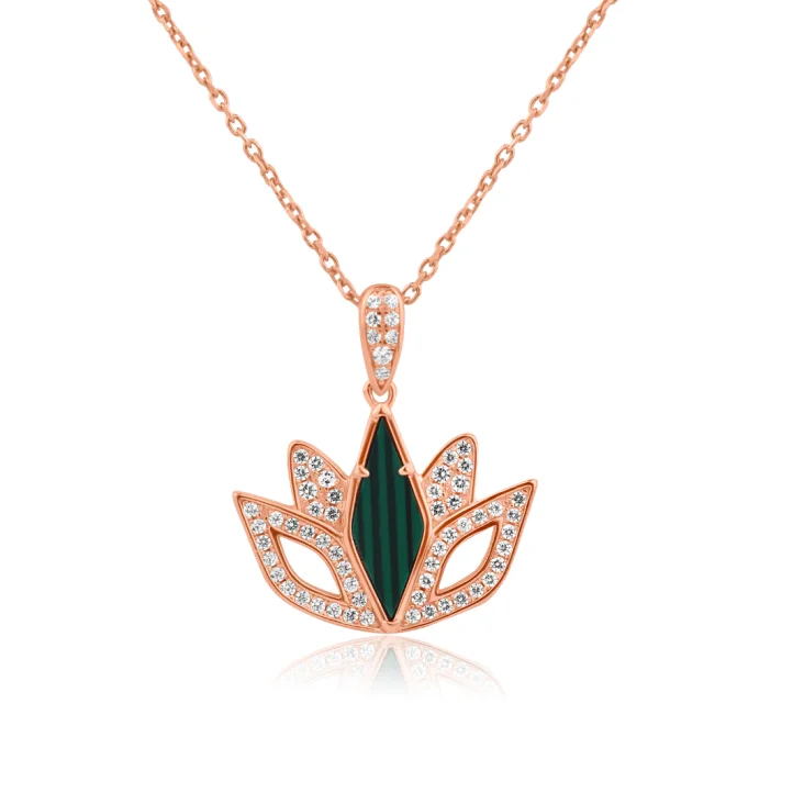 Pendentif Tulipe Excellence Argent 925 R.Gold & MLK