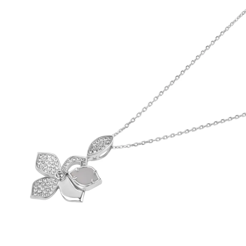 Pendentif Trèfle Excellence Argent 925 Rh & MOP