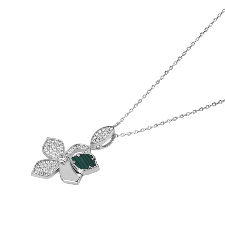 Pendentif Trèfle Excellence Argent 925 Rh & MLK 2