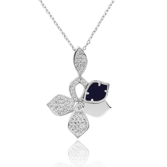 Pendentif Trèfle Excellence Argent 925 Rh & LPS