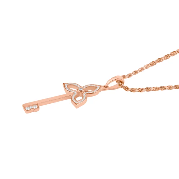 Pendentif Key Flower Excellence Argent 925 R.Gold