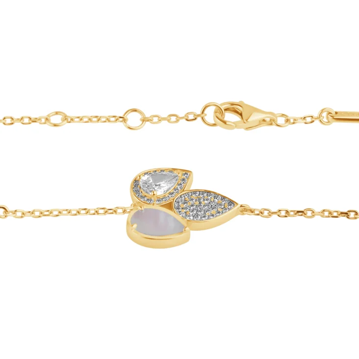 Gourmette Tulipe Excellence Plaqué Or 18K 3Mic & MOP 2