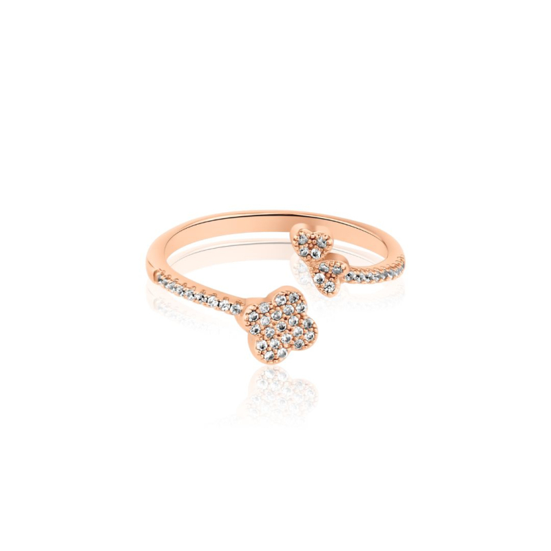 Bague trèfle & papillon
