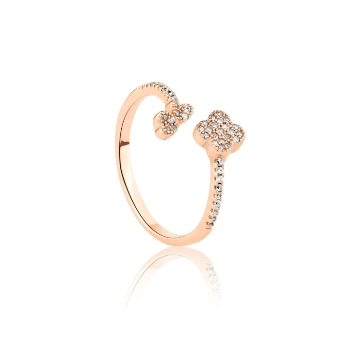 Bague trèfle & papillon 2