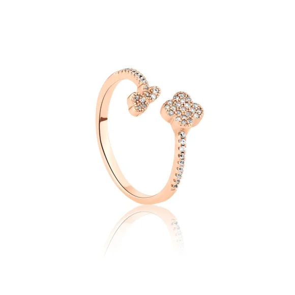 Bague trèfle & papillon