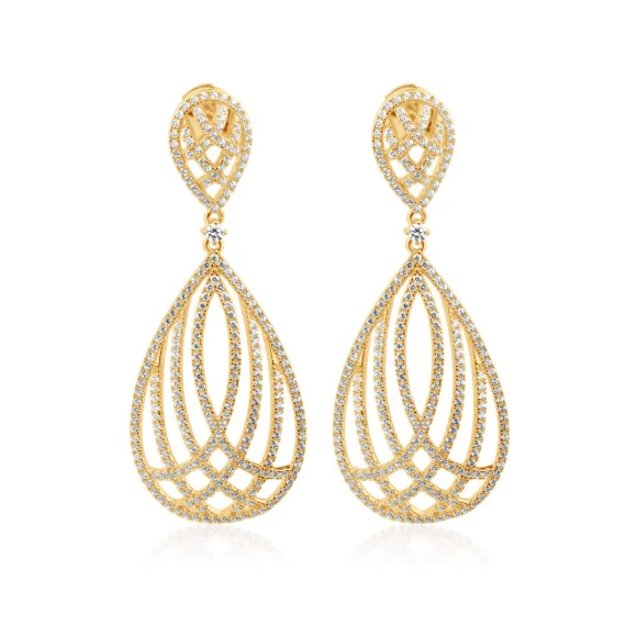 Boucles d'oreilles ovale pendantes