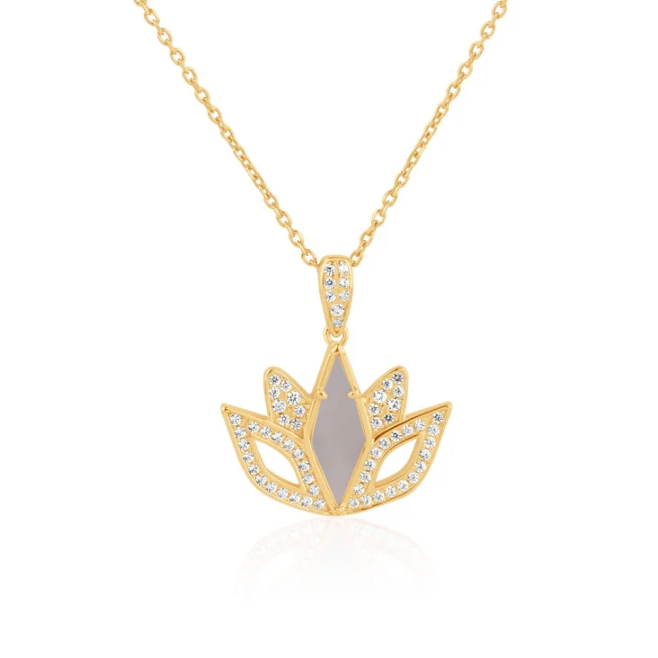 Pendentif Tulipe Excellence Plaqué Or 18K 3Mic & MOP