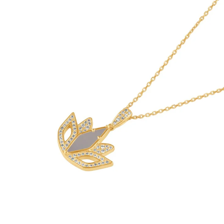 Pendentif Tulipe Excellence Plaqué Or 18K 3Mic & MOP 2