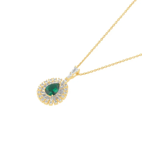 Pendentif poire Excellence Plaqué Or 18K 3Mic & BLU SPN