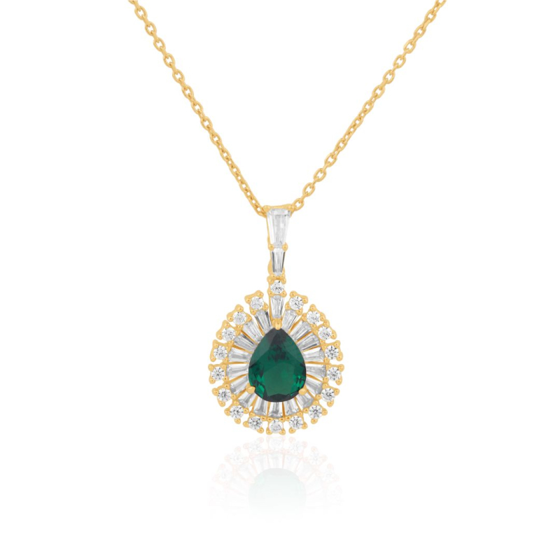 Pendentif poire Excellence Plaqué Or 18K 3Mic & BLU SPN