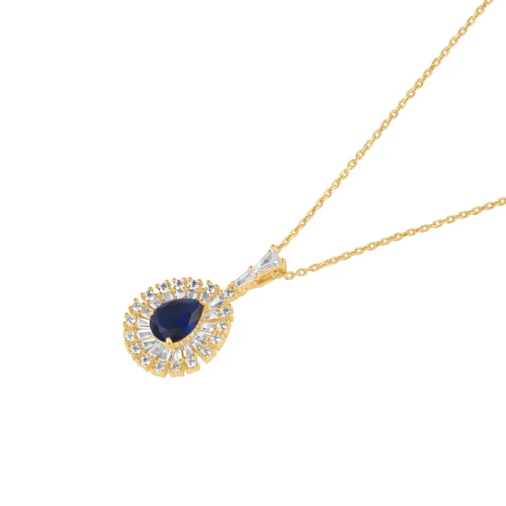 Pendentif poire Excellence Plaqué Or 18K 3Mic & BLU SPN 2