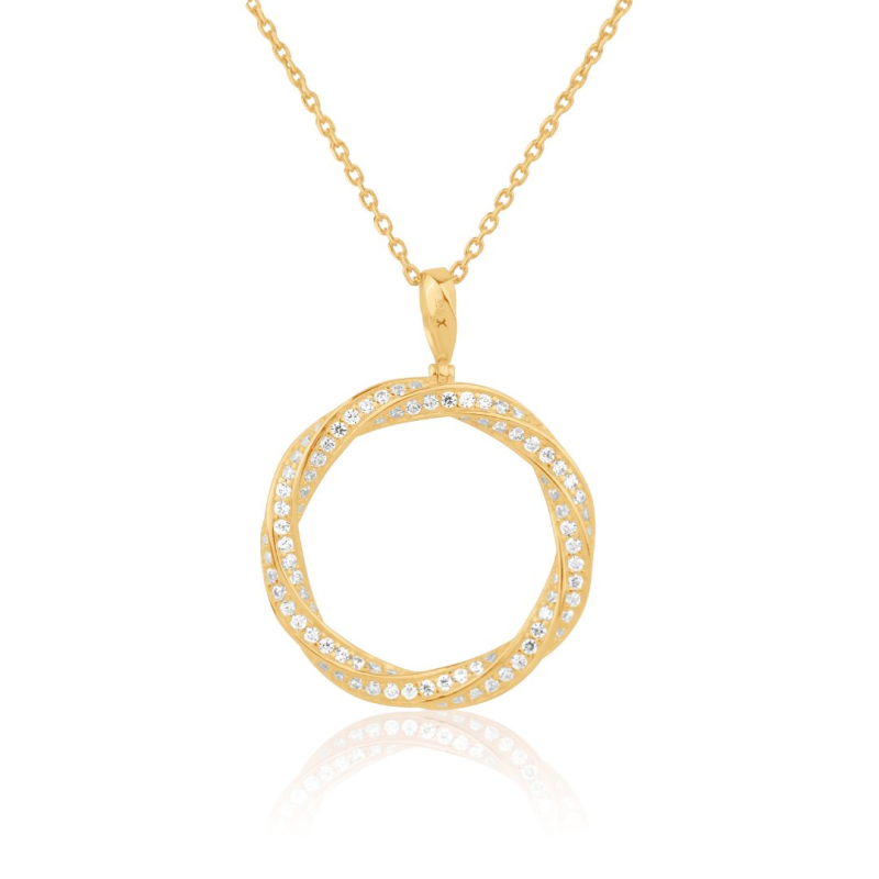 Pendentif twist Excellence Plaqué Or 18K 3Mic