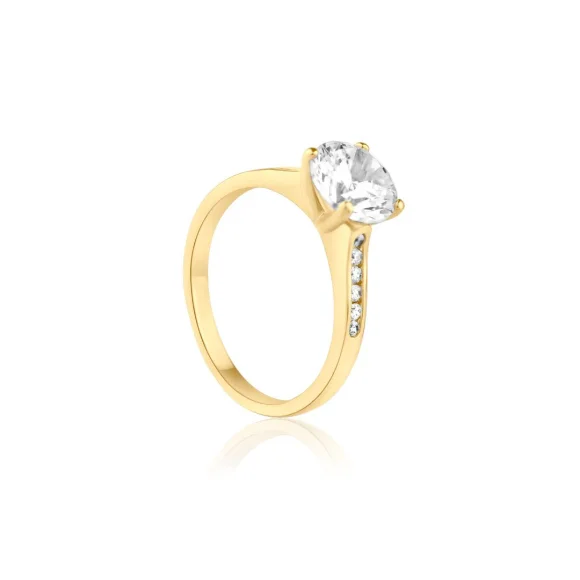Solitaire Excellence Plaqué Or 18K 3Mic