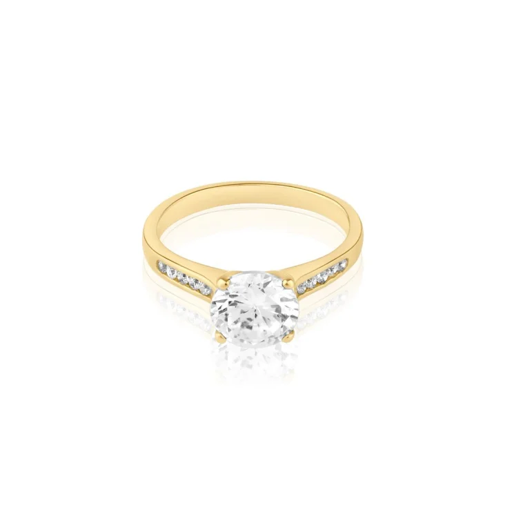 Solitaire Excellence Plaqué Or 18K 3Mic