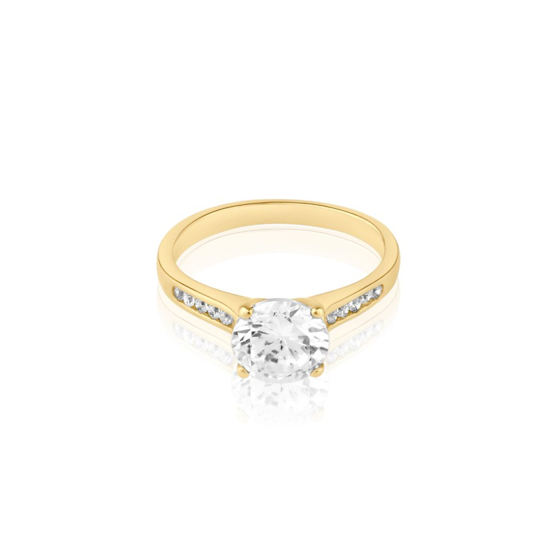 Solitaire Excellence Plaqué Or 18K 3Mic
