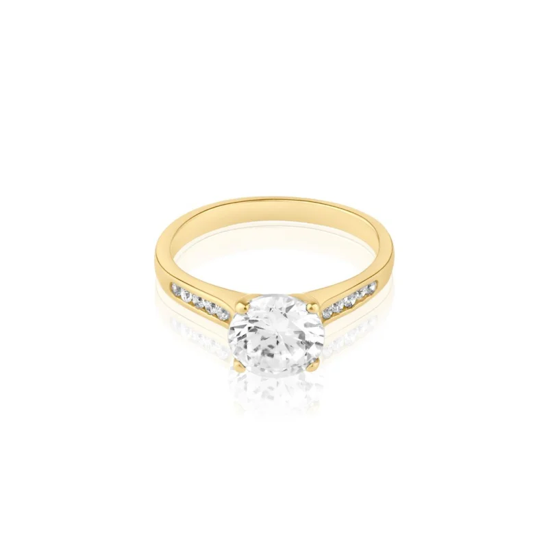 Solitaire Excellence Plaqué Or 18K 3Mic