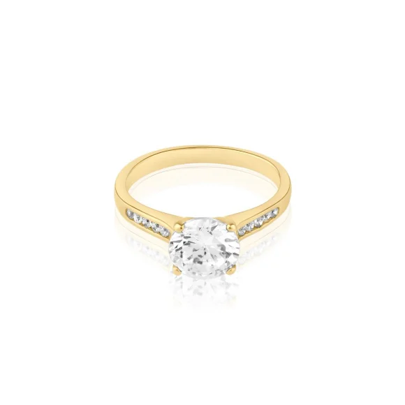 Solitaire Excellence Plaqué Or 18K 3Mic
