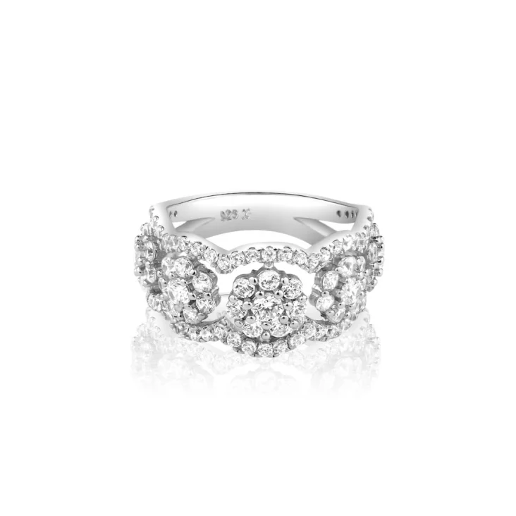 Bague 3 Marguerittes Excellence Argent 925 RH