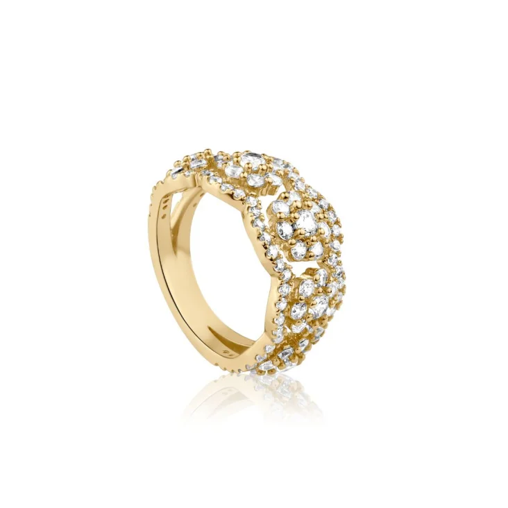Bague 3 Margueritte Excellence Plaqué Or 18K 3Mic 2