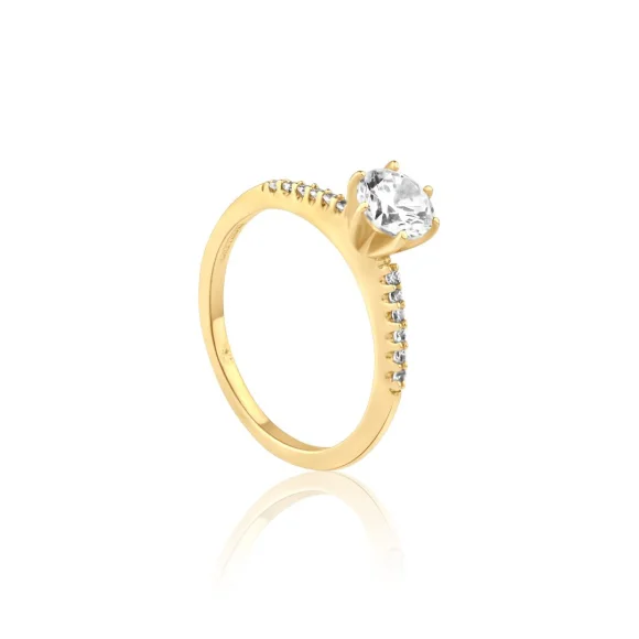 Solitaire Excellence Plaqué Or 18K 3Mic