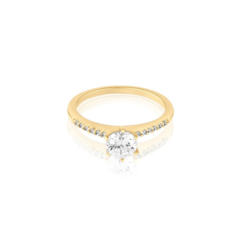 Solitaire Excellence Plaqué Or 18K 3Mic